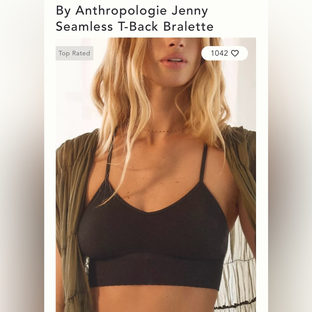 NWT Black Anthropologie Seamless Bralette!